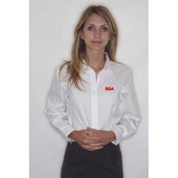 Kustom Kit Ladies Long Sleeve Oxford Shirt in White