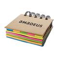 Spiral notebook with sticky notes